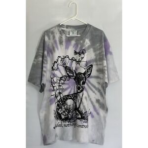 Online Ceramics Deer Graphic Tie Dye T Shirt Men's Size XL Nothing Is In Control